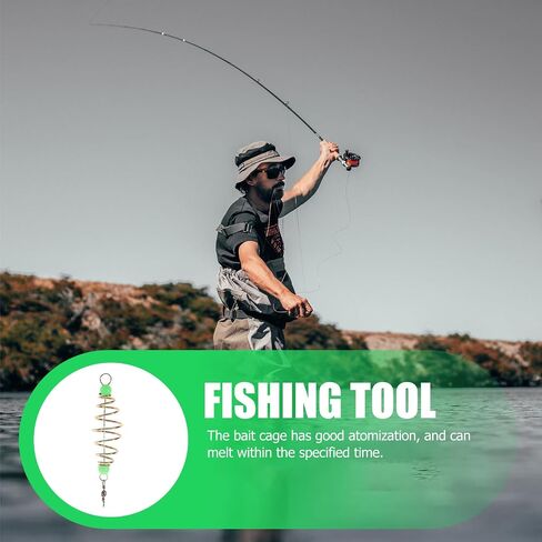 Kisangel 24pcs Spring Fishing Bait Cage, Olive Shape Fishing Lure Feeder Carp Bait for Carp Rig Holder Cage Accessories in Kuwait