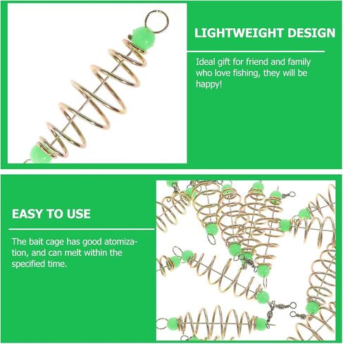 Kisangel 24pcs Spring Fishing Bait Cage, Olive Shape Fishing Lure Feeder Carp Bait for Carp Rig Holder Cage Accessories in Kuwait