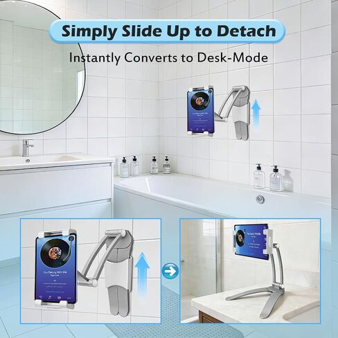 Aluminum Detachable Tablet Wall Mount Holder 2 in 1 (Silver) in Kuwait