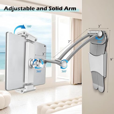 Aluminum Detachable Tablet Wall Mount Holder 2 in 1 (Silver) in Kuwait