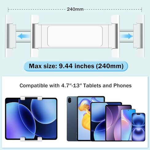 Aluminum Detachable Tablet Wall Mount Holder 2 in 1 (Silver) in Kuwait