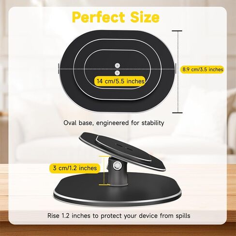 Adjustable Stand for Echo Show 8 4th Gen 2025 Release, 360° Horizontal Swivel, Tiltable Aluminum Smart Display Table Holder with Anti-Slip Base, No Assembly Required (Black) in Kuwait