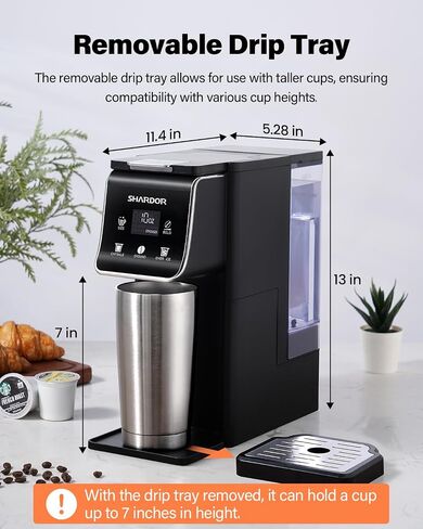 Coffee Maker Hot & Iced single cup Coffee Machine K Cup & Grounds in Kuwait