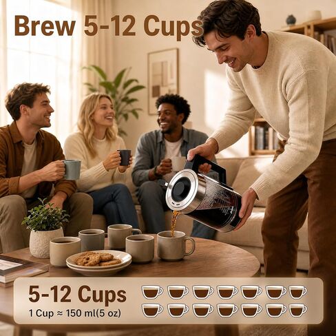 12-Cup Electric Percolator Coffee Pot, 3 Brew Strength Settings in Kuwait