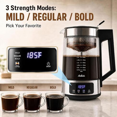 12-Cup Electric Percolator Coffee Pot, 3 Brew Strength Settings in Kuwait