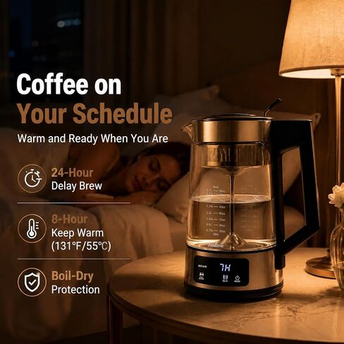 12-Cup Electric Percolator Coffee Pot, 3 Brew Strength Settings in Kuwait
