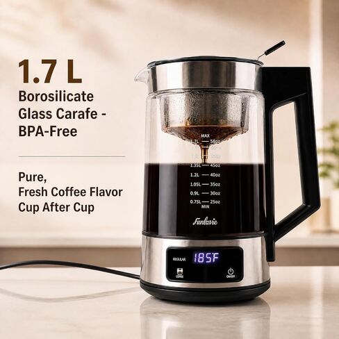 12-Cup Electric Percolator Coffee Pot, 3 Brew Strength Settings in Kuwait