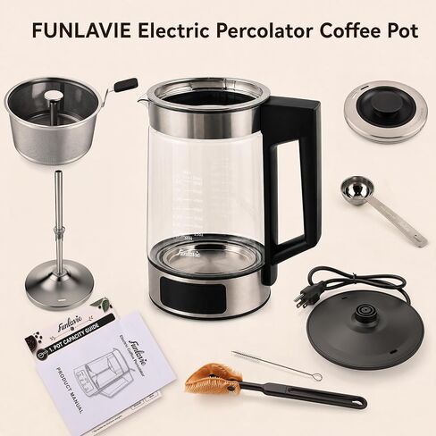 12-Cup Electric Percolator Coffee Pot, 3 Brew Strength Settings in Kuwait