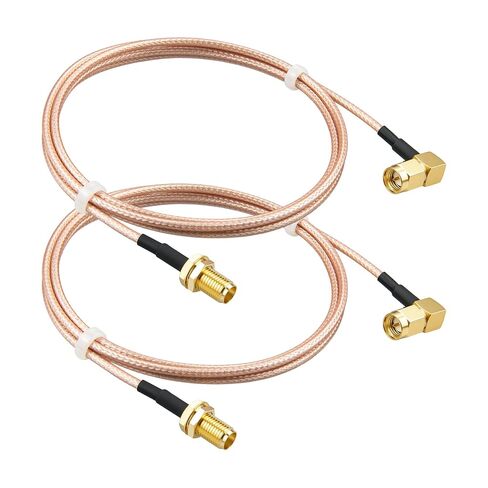 2PCS SMA Male Right Angle to Female Cable 3.28ft RG316 Coax WiFi Antenna Cable S-M-A Male 90 Degree to S-M-A Female Bulkhead Jumper Pigtail for Mobile Antennas/WiFi Antenna etc in Saudi Arabia