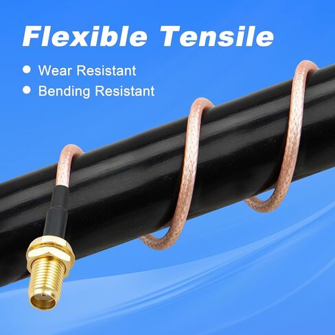 2PCS SMA Male Right Angle to Female Cable 3.28ft RG316 Coax WiFi Antenna Cable S-M-A Male 90 Degree to S-M-A Female Bulkhead Jumper Pigtail for Mobile Antennas/WiFi Antenna etc in Saudi Arabia