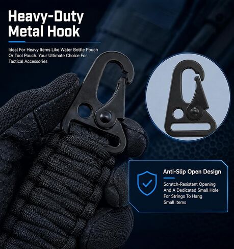 Paracord Handle, Paracord Bag Strap with Metal Clips Wear Resistant in Kuwait