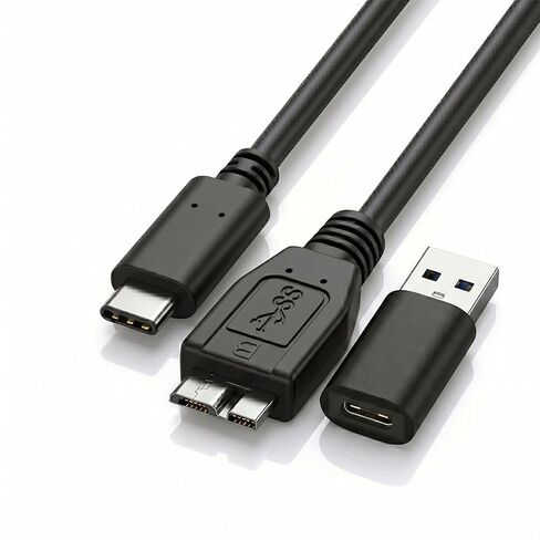 FRIGRAF Micro B to USB C Cable 1.6FT for External Hard Drive in Kuwait