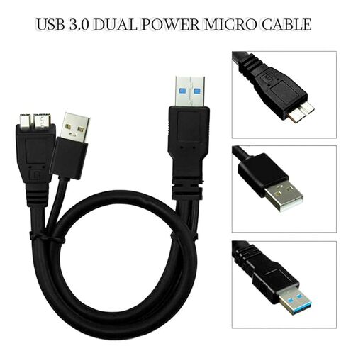 SaiTech IT USB 3.0 Y Cable, Dual-A to Micro-B, 1 ft, 5 Gbps in Kuwait
