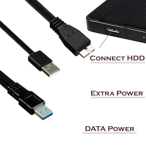 SaiTech IT USB 3.0 Y Cable, Dual-A to Micro-B, 1 ft, 5 Gbps in Kuwait
