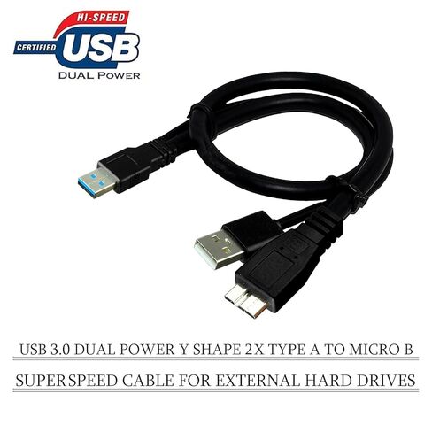 SaiTech IT USB 3.0 Y Cable, Dual-A to Micro-B, 1 ft, 5 Gbps in Kuwait