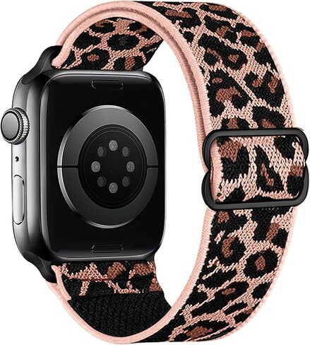 Leopard Stretchy Band Compatible with Apple Watch Band 41mm 40mm 46mm 44mm 45mm 42mm 49mm 38mm Women Men, Water-Resistant Solo Loop Elastic Sport Straps for iWatch Series 11 10 9 8 7 6 5 4 3 SE Ultra in Kuwait