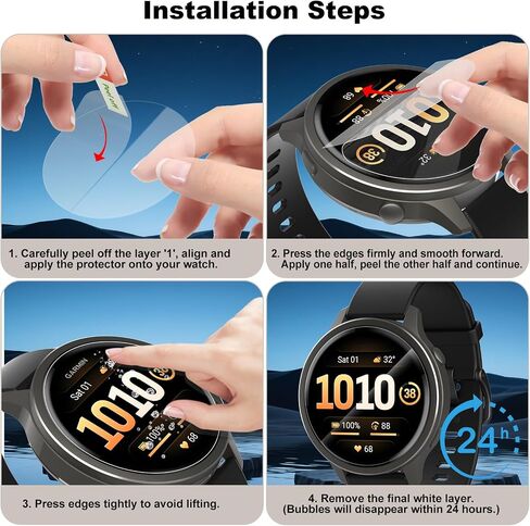 6-Pack Screen Protectors Compatible with Garmin Venu 4 41mm 【Not for 3S 41mm】, Soft Flexible TPU Film [Not Glass] [HD Clear] [Scratchproof] Smartwatch Screen Protective Films in Kuwait