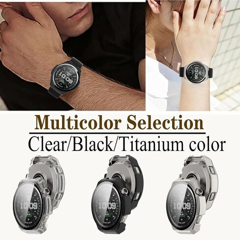 [3-Pack] Screen Protector Case with Tempered Glass Compitible with Amazfit Balance 3 Smart Watch, Hard PC Case Screen Protector Cover Bumper Accessories for Women Men in Kuwait