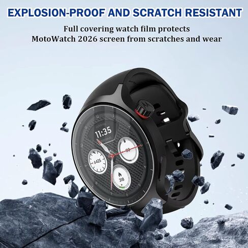 6 PCS Compatible for Motorola Moto Watch 2026 Screen Protector in Kuwait