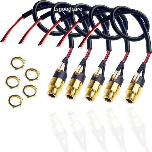 Lsgoodcare 5Pcs 3.5MM 3 Pin Mini Stereo Panel Mount Jack Connector with Wire, 3.5MM Headphone Audio Video Female Jack Socket Plug with Cable ﻿ in Kuwait