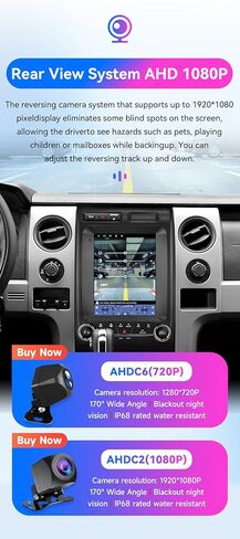 Android 14 Car Stereo Radio for Ford F150 2009-2014 (Auto AC), 8 Core 4G+64G GPS Navigation with 9.7 inch QLED Touchscreen via Wireless Carplay Android Auto SWC Bluetooth EQ USB (Model A) in Kuwait