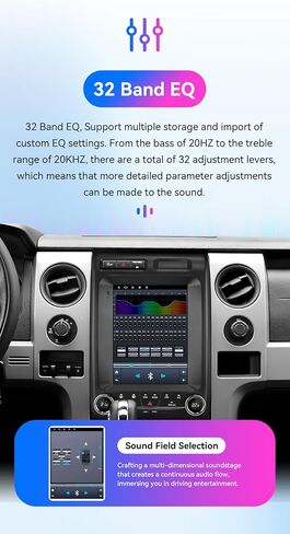 Android 14 Car Stereo Radio for Ford F150 2009-2014 (Auto AC), 8 Core 4G+64G GPS Navigation with 9.7 inch QLED Touchscreen via Wireless Carplay Android Auto SWC Bluetooth EQ USB (Model A) in Kuwait