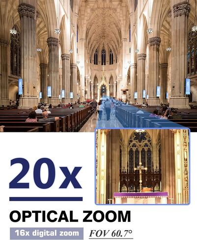 Chameye PTZ Camera 20x Optical Zoom, AI Auto Tracking HDMI PTZ Camera Bundle with PTZ Controller for Church Worship Education Events, C720+E300 in Kuwait
