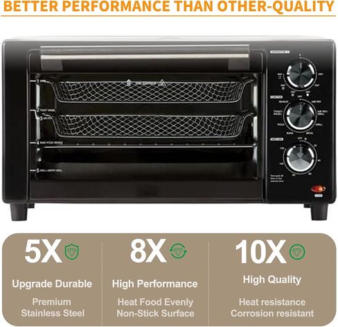 Upgraded B-AFO-002G-1 Crisper Tray Replacement Parts for Power XL Air Fryer Basket 304 Stainless Steel Oven Crisper Tray PowerXL Toaster Oven Tray Grill Plate Air Frying Mesh Basket Rack Accessories in Kuwait