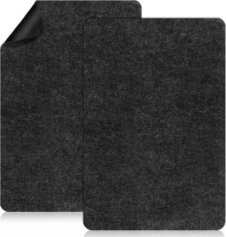 2 Pcs Heat Resistant Mat for Air Fryer, 12" x 17" Felt & Silicone Appliance Mat, Black Rectangular Heat Resistant Mats with Sliding Function for Air Fryer, Coffee Maker, Toaster, Oven in Kuwait