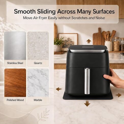 Sliding Mat for Cosori 9-in-1 TurboBlaze Air Fryer, Smooth Glide with Anti-Slip Base, with Hanging Strap, Clean Easily, Protects Kitchen Countertop, Sturdy Mat for Cosori Air Fryer Accessories in Kuwait