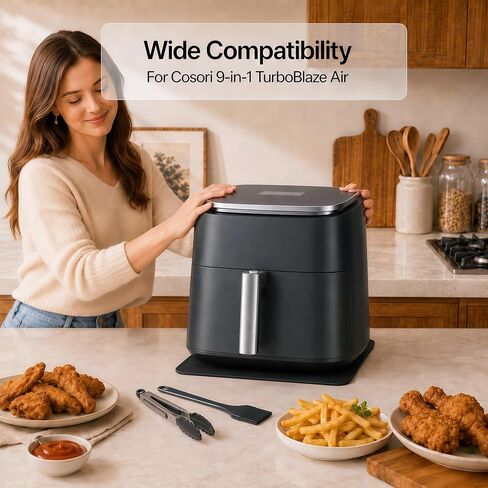 Sliding Mat for Cosori 9-in-1 TurboBlaze Air Fryer, Smooth Glide with Anti-Slip Base, with Hanging Strap, Clean Easily, Protects Kitchen Countertop, Sturdy Mat for Cosori Air Fryer Accessories in Kuwait