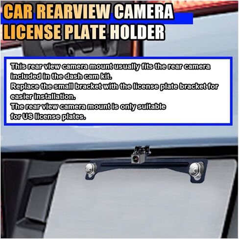 KITUREK Reverse Rear Camera License Plate Bracket, Rearview Camera Mount in Kuwait