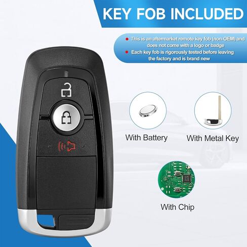 Smart Key Fob Replacement Remote fits for Ford Ecosport 18-23,Explorer 18-22,F-150 18-24,Edge 17-22,F450 F550 17-24,Bronco 21-22,Escape 20-23,Fusion 17-21,Ranger 19-23 Car Keyless Entry Remote 315Mhz in Kuwait