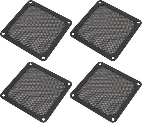 Focket 120mm Fan Filter, 4PCS Magnetic Frame PVC PC Dust Filter, Magnetic Dust with Fine Filtration Overheat Noise Reduction for PC Case Power Supply Fan Vents (Black) in Kuwait