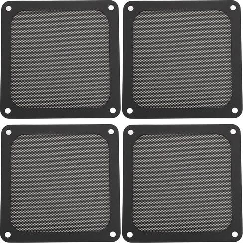 Focket 120mm Fan Filter, 4PCS Magnetic Frame PVC PC Dust Filter, Magnetic Dust with Fine Filtration Overheat Noise Reduction for PC Case Power Supply Fan Vents (Black) in Kuwait