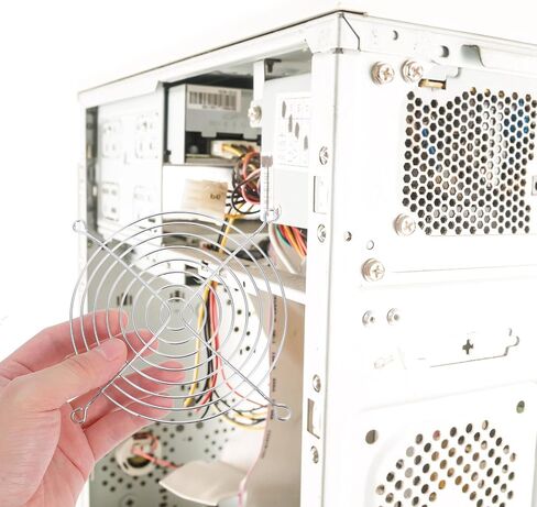DOITOOL 10pcs PC Fan Grills Metal Mesh Covers with Screws 4/6/8/12cm Cooling Fan Guards for Desktop and Full Tower Computer Cases Dustproof Protection in Kuwait