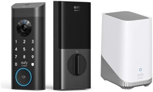 eufy Security Video Smart Lock E330 with HomeBase S380, 3-in-1 Camera+Doorbell+Fingerprint Keyless Entry Door Lock in Kuwait