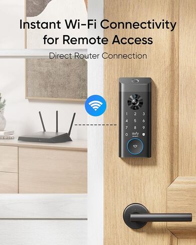 eufy Security Video Smart Lock E330 with HomeBase S380, 3-in-1 Camera+Doorbell+Fingerprint Keyless Entry Door Lock in Kuwait