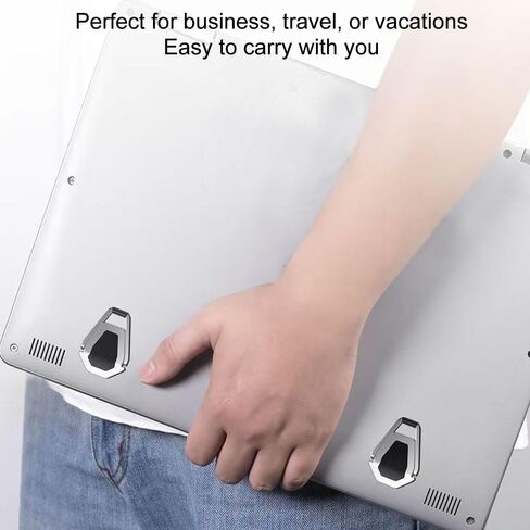 Portable Laptop Stand for Desk, Mini Foldable Laptop Riser,Anti-Slip Alloy Keyboard Stands Riser, Computer Stand Compatible with MacBook Air/Pro/Dell/HP/Lenovo/11''-17''Laptops and Keyboards (Silver) in Kuwait