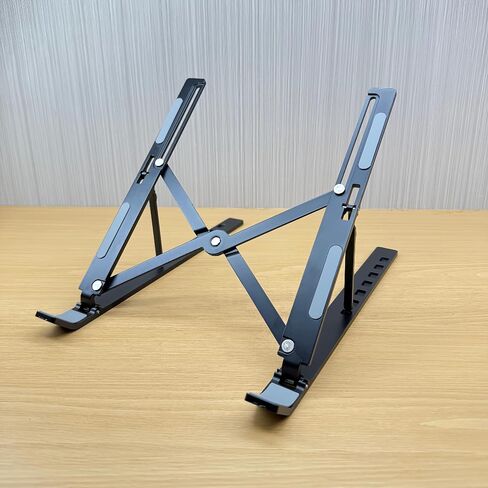 Aluminum Laptop Stand, Adjustable Ergonomic Foldable and Portable Notebook Computer Holder with 10-15.6" Laptops, Black in Kuwait