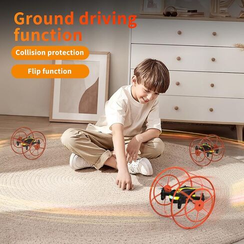 M17 Mini Drone for Beginners Land-Air Dual Mode Indoor and Outdoor RC Quadcopter with Protective Cover Easy to fly Headless Mode One Key Take-off/Landing 3D Flip 3 Speed Modes Gifts in Kuwait