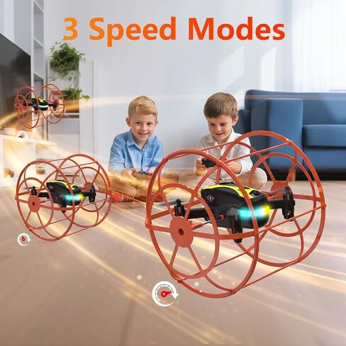M17 Mini Drone for Beginners Land-Air Dual Mode Indoor and Outdoor RC Quadcopter with Protective Cover Easy to fly Headless Mode One Key Take-off/Landing 3D Flip 3 Speed Modes Gifts in Kuwait