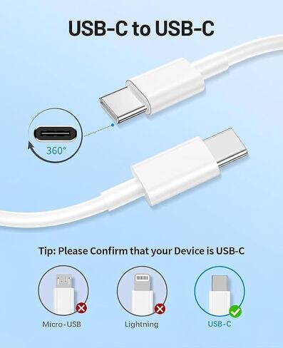 15FT USB C to USB C Cable, USBC to USBC Fast Charger Cord, Extra Long Type C to Type C Fast Charging Cable for iPhone 17 air 16 15 Pro Max Plus,Galaxy S26/S25/S24,iPad Pro/Air,MacBook Pro/Air-2Pack in Saudi Arabia