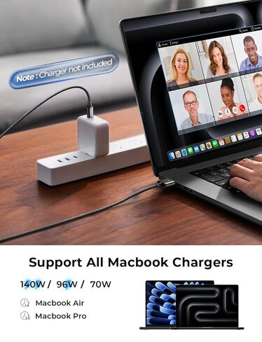 LISEN MacBook Charger Magnetic 140W 3 Cable MacBook Pro Charger, Dark 6.6FT in Kuwait