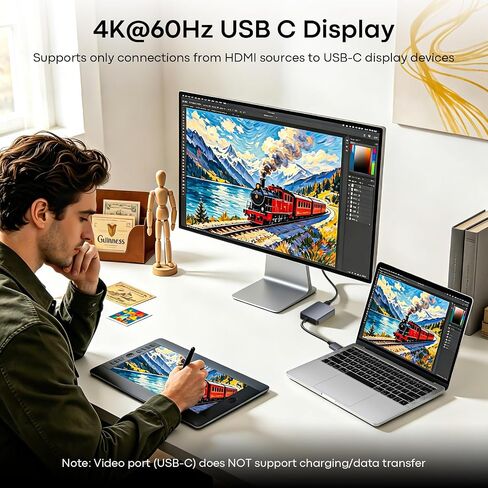 UANTIN HDMI to USB-C Adapter, 4K@60Hz for AR Glasses & Monitor in Kuwait