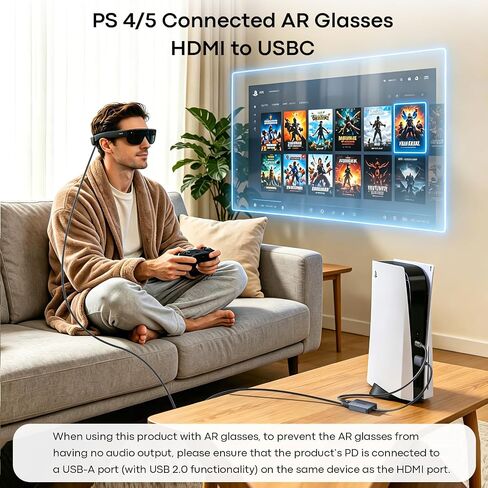 UANTIN HDMI to USB-C Adapter, 4K@60Hz for AR Glasses & Monitor in Kuwait
