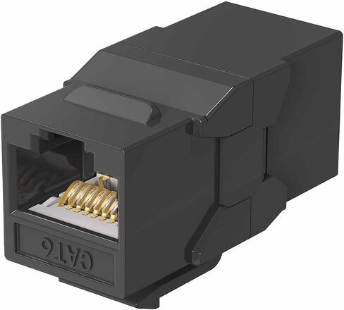 Jadaol UL Listed RJ45 Coupler, 10Gbps Gold-Plated Contacts Pass Through RJ45 Keystone Coupler, PoE Supported Female to Female Adapter for Patch Panel & Wall Plate, 25-Pack Black in Kuwait