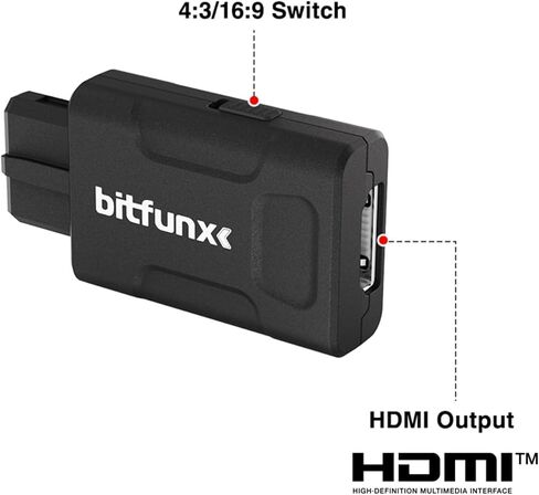 BITFUNX N64 to HDMI™ Adapter, for N64/SNES/SFC/NGC Console (Mini) in Kuwait