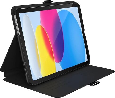 Speck Balance Folio Case for iPad 11" (A16, 2025) & 10.9" 10th Gen (2022) – Drop & Camera Protection, Slim Multi Range Stand, Apple Pencil Holder - Black/Black/White in Kuwait