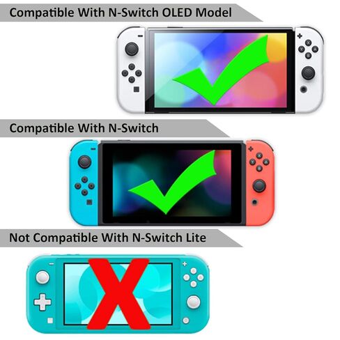 EOVOLA Accessories Kit for Nintendo Switch / Switch OLED Model Games Bundle Wheel Grip Caps Carrying Case Screen Protector Controller in Kuwait